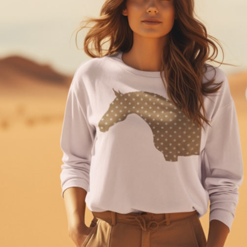 Vivian Polka Dot Horse Fleece Crewneck