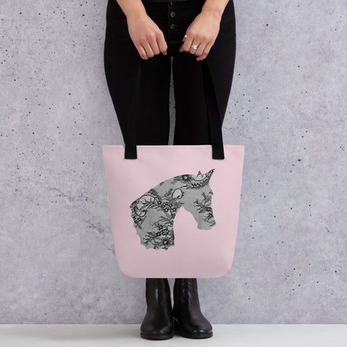 Luxe Horse Tote Bag | Blush Pink
