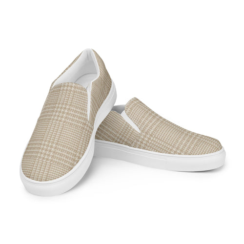 Fox Hunt Slip-on Canvas Shoes on white background.