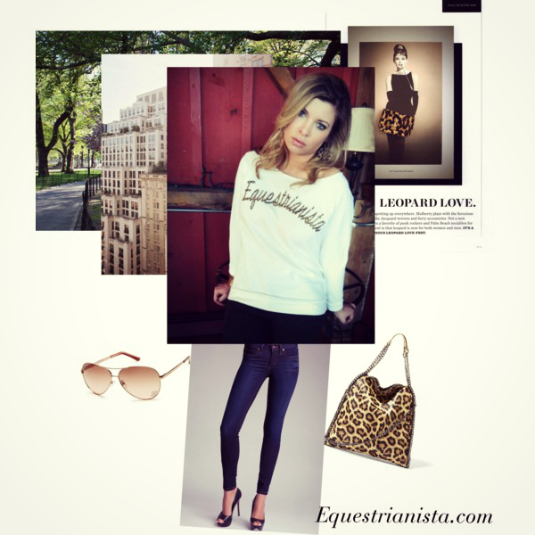 Barn to City Style in the Equestrianista Leopard Raglan Top