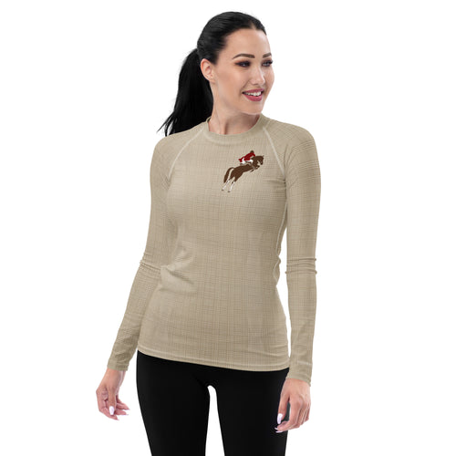 Women's Fox Hunt Sunshirt Base Layer in Beige by EQUESTRIANISTA Brand Apparel and Accessories. 